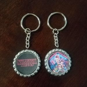 Stranger Things Bottle Cap Keychains